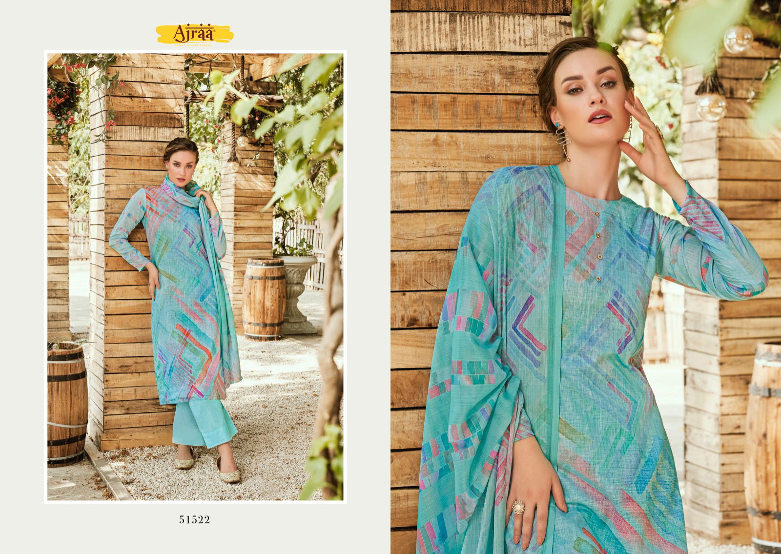 Ajraa Canvas 51521-51524 Wholesale Printed Designer Salwar Suits 